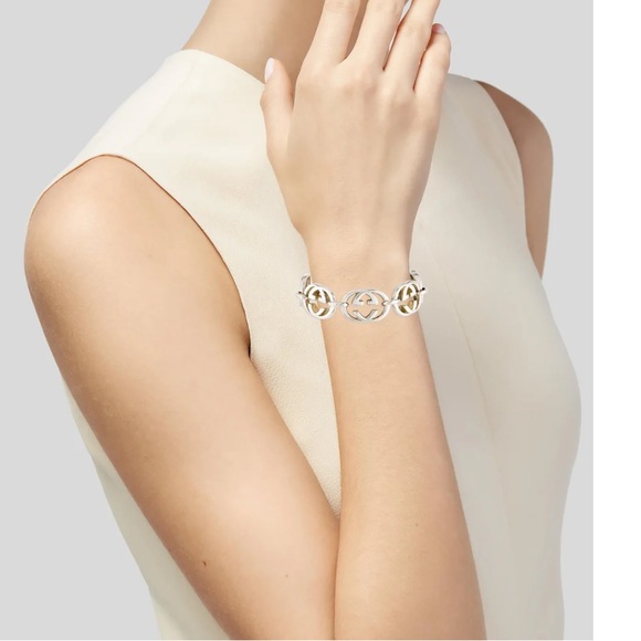 Gucci Britt Logo Link Sterling Silver Bracelet - Picture 7 of 7